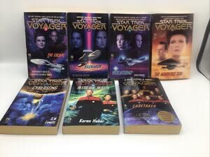 Star Trek Voyager Paperback Book Lot 7 Volumes Caretaker Pocket Books SciFi
